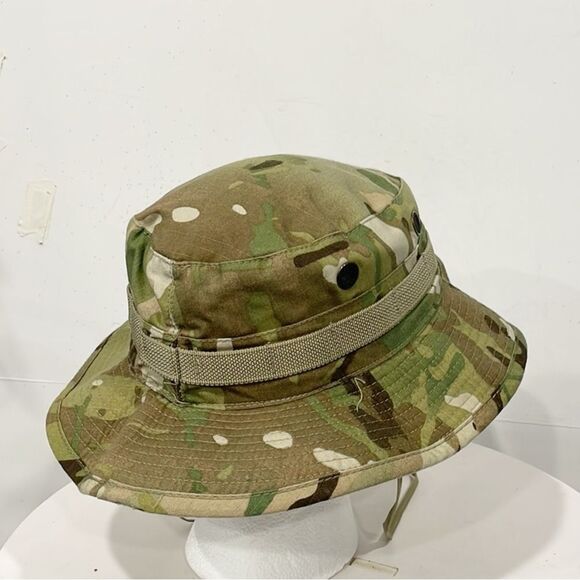 US Army Uniform Camo Bucket Hat Bernard Cap Sz 7 Women Green Adjustable Strap - Picture 3 of 7